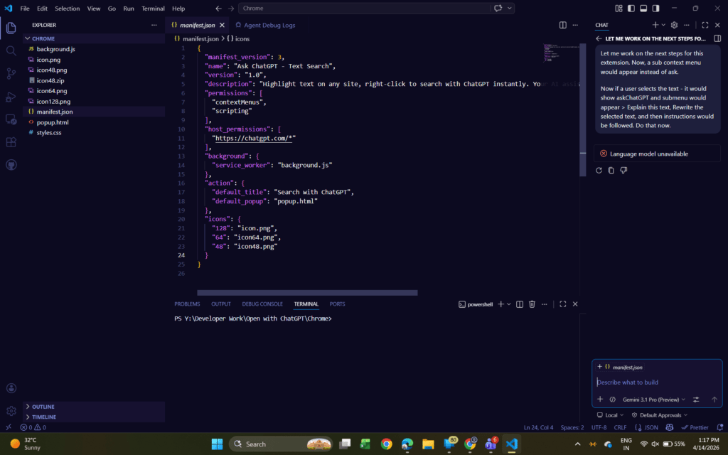 Error related to Language Model unavailable in Github Copilot VScode