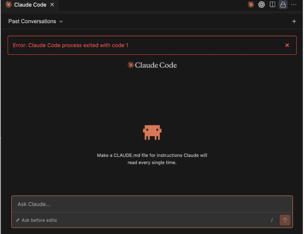 Claude code error